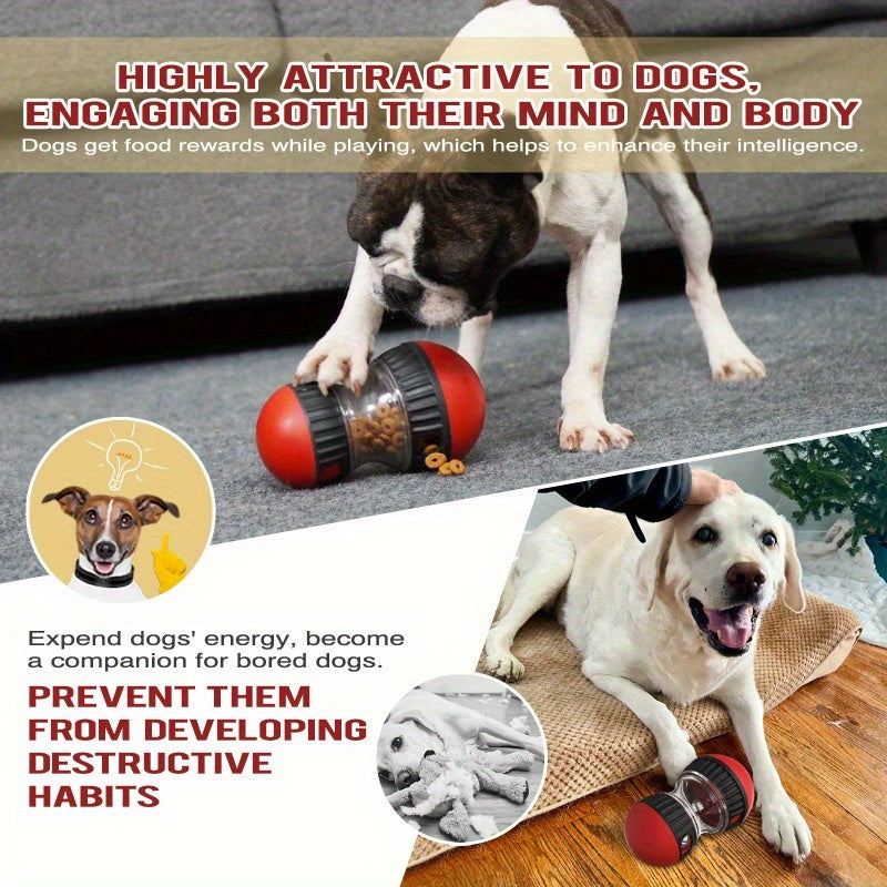 Interactive Dog Puzzle Toy Slow Feeder, Plastic Pet Snack Distribution Ball, Stimulating Dog Food Game Toy - Without Battery