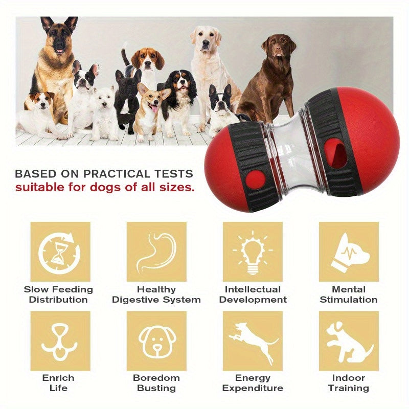 Interactive Dog Puzzle Toy Slow Feeder, Plastic Pet Snack Distribution Ball, Stimulating Dog Food Game Toy - Without Battery