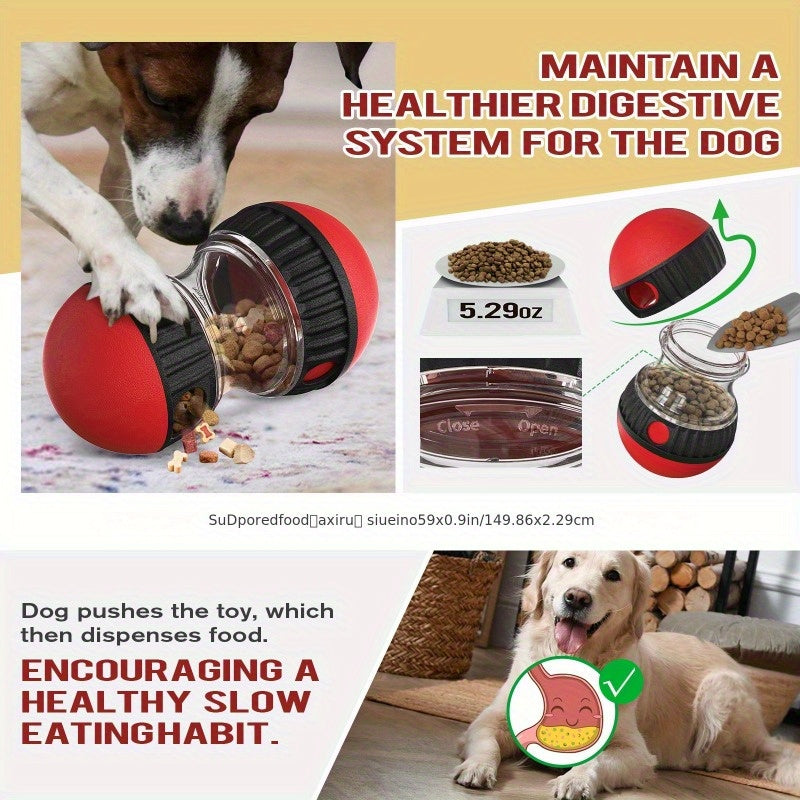 Interactive Dog Puzzle Toy Slow Feeder, Plastic Pet Snack Distribution Ball, Stimulating Dog Food Game Toy - Without Battery