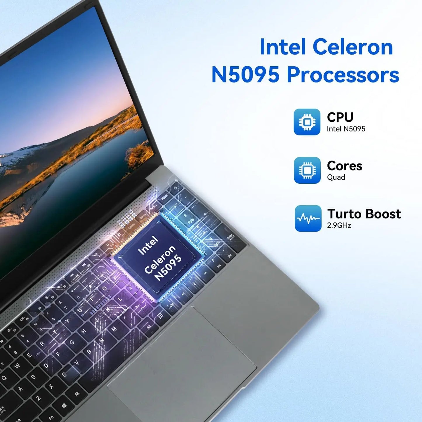 Notebook 15.6 Inch Laptop Windows 11 1366*768 Cheap Portable Intel Celeron N5095 Quad-Core Processors Laptop 8 RAM 256GB ROM