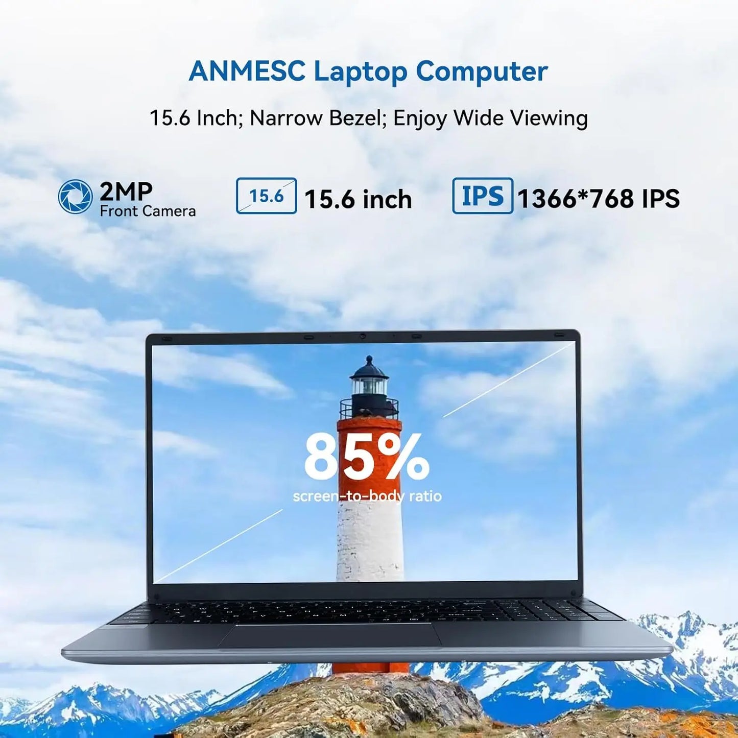 Notebook 15.6 Inch Laptop Windows 11 1366*768 Cheap Portable Intel Celeron N5095 Quad-Core Processors Laptop 8 RAM 256GB ROM